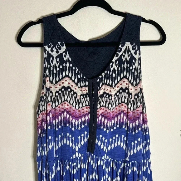 Lucky Brand Maxi Dress Cotton Blend Boho Southwestern Print Size 3X - Picture 2 of 7